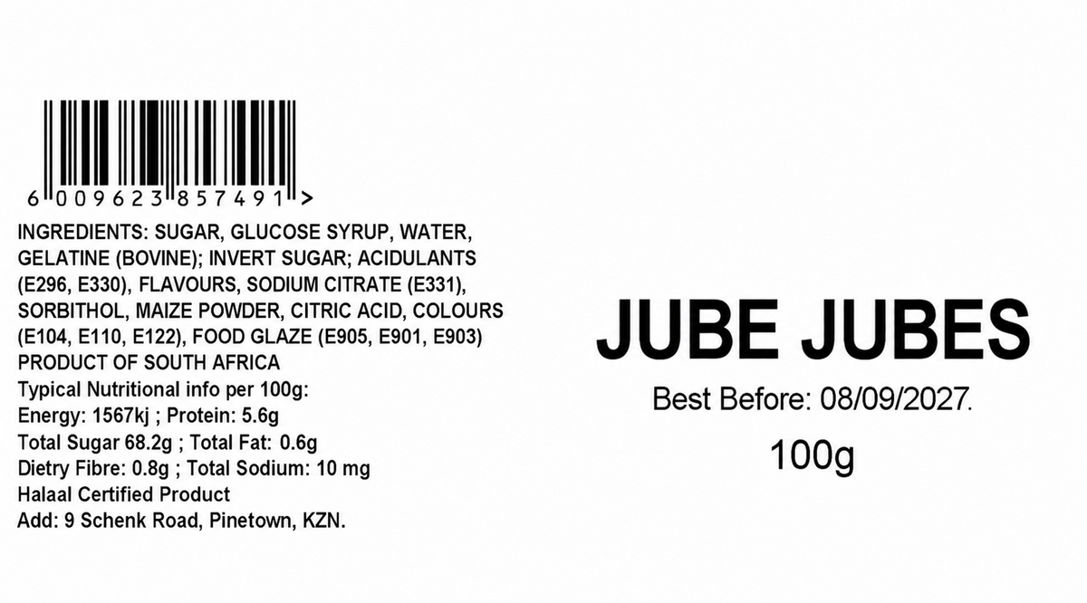 Jube Jubes barcode and product information